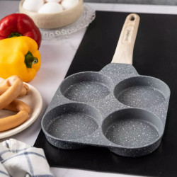 Тиган с 4 отделения Klausberg KB 7822, 18.5 см, Мраморно покритие, Индукция, Сив