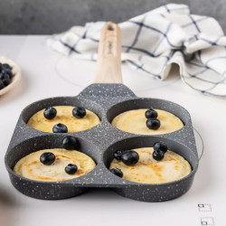 Тиган с 4 отделения Klausberg KB 7822, 18.5 см, Мраморно покритие, Индукция, Сив