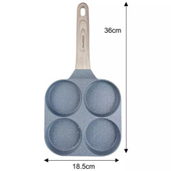 Tigaie cu 4 compartimente Klausberg KB 7822, 18,5 cm, Finisaj marmura, Inductie, Gri