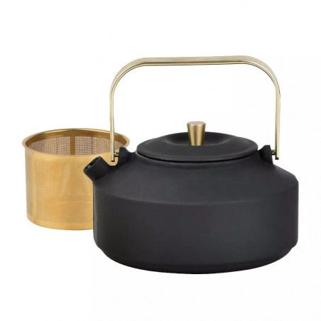 Εγχυτήρας Kinghoff KH 1935, 1 l, Προφίλ στόμιο, Χυτοσίδηρος, Εσωτερικό με εμαγιέ, Μαύρο