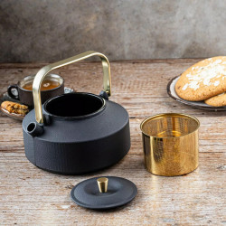 Εγχυτήρας Kinghoff KH 1935, 1 l, Προφίλ στόμιο, Χυτοσίδηρος, Εσωτερικό με εμαγιέ, Μαύρο