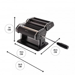 Μηχανή ζυμαρικών Kinghoff KH 1927, Ρυθμιζόμενο πάχος ζύμης, Ανταλλάξιμες λεπίδες, Μαύρο