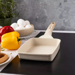 Tigaie dreptinghiulara Klausberg KB 7815, 15cm, Acoperire marmura, Inductie, Bej