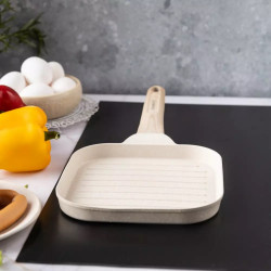 Τηγάνι ψησίματος Klausberg KB 7812, 18.5cm, Μαρμάρινο φινίρισμα, Χειρολαβή Cool touch, Επαγωγή, Μπεζ