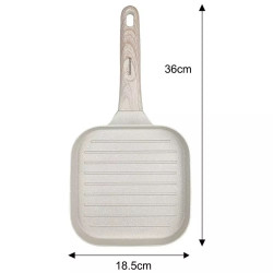 Tigaie grill Klausberg KB 7812, 18.5 cm, Finisaj marmura, Maner Cool Touch, Inductie, Bej