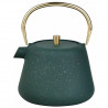 Kinghoff KH 1933 Teapot with Infuser, 1 L, Contoured Spout, Cast Iron, Enameled Interior, Green