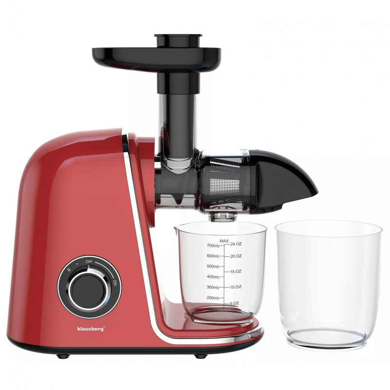 Αποχυμωτής Klausberg KB 7870, 150 W, 700 ml, κοχλίας 7 τμημάτων, Reverse, Αξεσουάρ, Κόκκινο