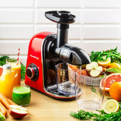 Storcator de fructe si legume Klausberg KB 7870, 150 W, 700 ml, Reverse, Accesorii, Rosu