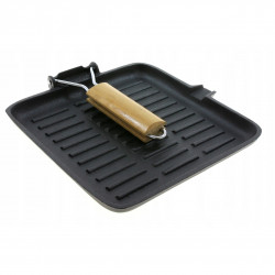 Kinghoff Grill Pan KH 1107, 24 cm, Χυτοσίδηρος, Πτυσσόμενη λαβή, Επαγωγή, Μαύρο