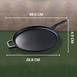 Palacsintasütő Kinghoff KH 1895, 29 cm, Öntöttvas, Tapadásmentes felület, Indukciós, Fekete