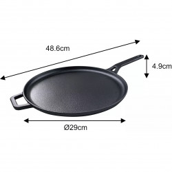 Palacsintasütő Kinghoff KH 1895, 29 cm, Öntöttvas, Tapadásmentes felület, Indukciós, Fekete