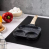 Klausberg KB 7816 3-Compartment Frying Pan, 18.5 cm, Marble Finish, Induction, Black