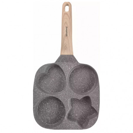 Tigaie cu 4 sectiuni Klausberg KB 7808, 19cm, Acoperire din marmura, Diverse forme, Inductie, Gri