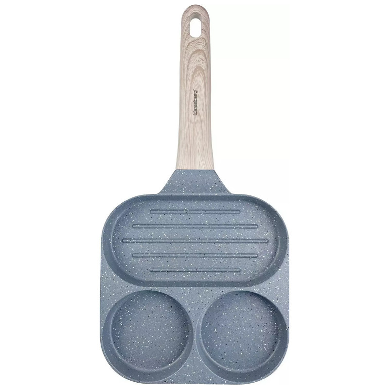 Tigaie cu 3 compartimente Klausberg KB 7817, 18,5 cm, Finisaj marmura, Inductie, Gri