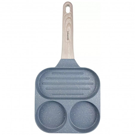 Tigaie cu 3 compartimente Klausberg KB 7817, 18,5 cm, Finisaj marmura, Inductie, Gri