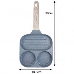 Tigaie cu 3 compartimente Klausberg KB 7817, 18,5 cm, Finisaj marmura, Inductie, Gri