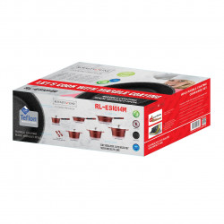 Set oale si tigai Royalty Line RL-ES1014M, Aluminiu turnat, 14 piese, Acoperire marmura, Negru