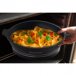 Royalty Line RL-ES1014M Black Cookware Set, Cast Aluminum, 14 Pieces, Marble Finish, Black