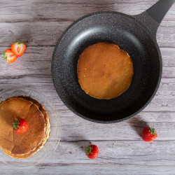 Комплект тенджери и тигани Royalty Line RL-ES1014M Black, Лят алуминий, 14 части, Мраморно покритие, Черен