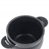 Oala pentru gatit la aburi Royalty Line RL-CP6LM, 20 cm, 6 litri, 3 piese, Finisaj marmura, Inductie, Negru