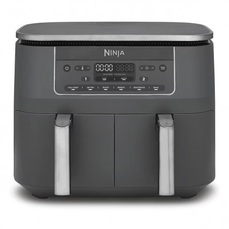 Friteuza dubla cu aer cald Ninja DZ300EU, 7,6 L, 6 programe, Timer, Zone independente, Gri