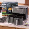 Ninja DZ300EU Double Hot Air Fryer, 7.6 L, 6 Programs, Timer, Independent Zones, Gray