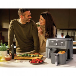 Dupla forrólevegős fritőz Ninja DZ400EU, 9,5 l, 6 program, időzítő, független zónák, szürke