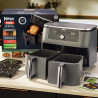 Ninja DZ400EU Double Hot Air Fryer, 9.5 L, 6 Programs, Timer, Independent Zones, Gray