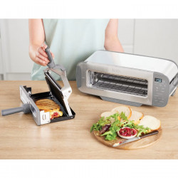 Тостер 3в1 Ninja ST200EUWH, 2400W, Грил, Преса за панини, 7 програми, Температурен контрол, Размразяване, Претопляне, Бял