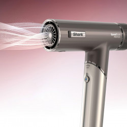 Uscator de par 4in1 Shark SpeedStyle Pro FLEX HD542EU, 1750W, 4 setari de temperatura, 3 viteze, Aer rece, Ionizare, Protectia scalpului, Mocha silver