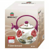 Kinghoff KH 1911 Whistling Teapot, 2 L, Enamel, Heat-Insulated Handle, Induction-Compatible, White/Pink
