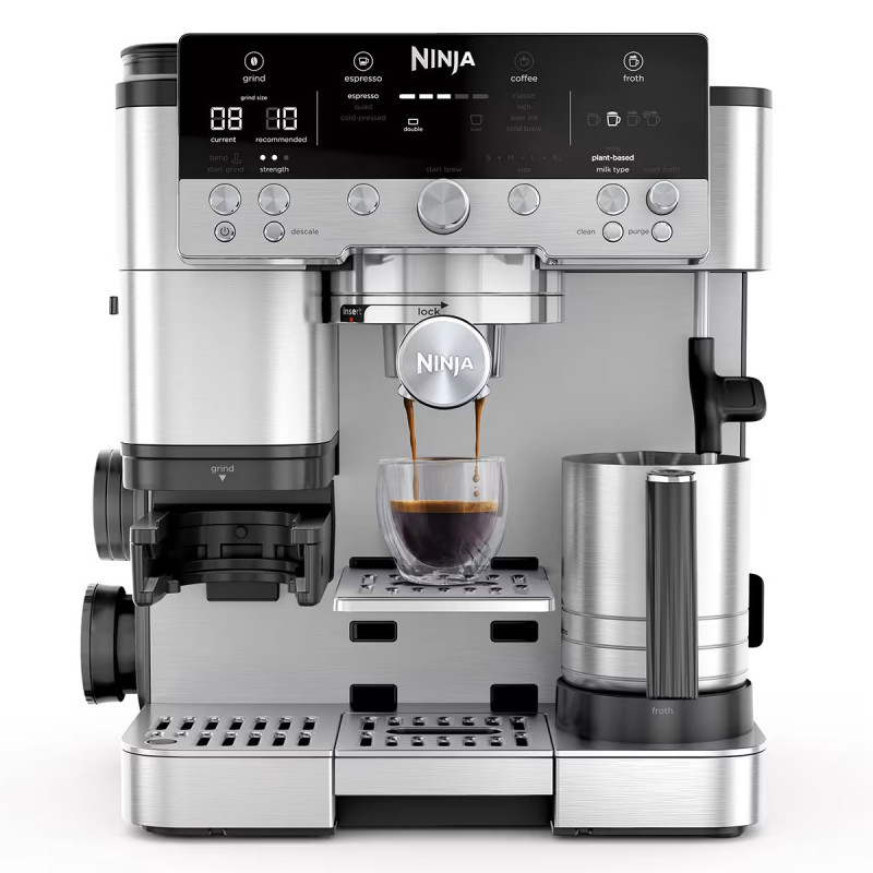 Кафеавтомат 3в1 Ninja Luxe Café Premier ES601EU, 1650W, 15 bar, 2 л, Barista Assist, Режим гореща вода, 4 режима, 3 темп. настройки, Инокс/черен