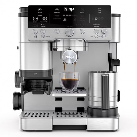 3in1 Ninja Luxe Café Premier ES601EU, 1650W, 15 bar, 2 literes, Barista Assist, Égő víz üzemmód, 4 üzemmód, 3 hőmérséklet beállítás, Inox/cseresznye színű