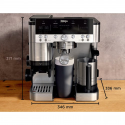 3in1 Ninja Luxe Café Premier ES601EU, 1650W, 15 bar, 2 literes, Barista Assist, Égő víz üzemmód, 4 üzemmód, 3 hőmérséklet beállítás, Inox/cseresznye színű