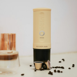 Espressor portabil BUYDEEM Outin Nano OTEM-01, 7500 mAh, 20 bar, 50 ml, 12/24V, Incarcare USB Type-C, Cafea macinata si capsule, Galben