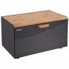 Cutie pentru paine Klausberg KB 7464, 35.5 cm, Otel, Bambus, Capac superior si frontal, Negru/Maro