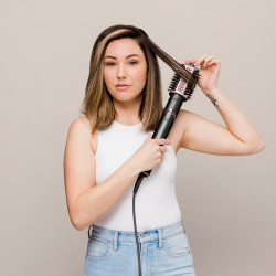 Ondulator si uscator de par Shark FlexStyle HD440EU 5in1, 1400W, 3 viteze, 4 setari de temperatura, Coanda, Protectie termica, Cool Shot, Negru/Golden Rose