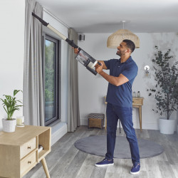 Shark Stratos True Pet Flexology IZ400EUT Upright Vacuum Cleaner, 309W, 0.7L, 60-minute runtime, Clean Sense IQ, Pet Pro, LED, Powerfins, Dark Gray/Champagne