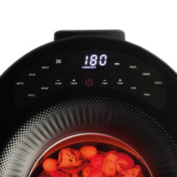 Фритюрник с горещ въздух Russell Hobbs SatisFry Panoramic 27420-56, 1650W, 5.5 л, 10 програми, Дигитален LED дисплей, Термостат, Таймер, Черен