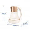 Електрическа кана Russell Hobbs Calm Kettle 27450-70, 2400W, 1.7 л, 40-100°C, Quiet Boil, Сензорни бутони, Звукови сигнали, 6 променящи се цветове, Защити, Без BPA и PFAS, Бял/златист