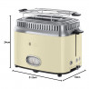 Тостер за хляб Russell Hobbs Retro Vintage Cream 21682-56, 1300W, 2 филийки, 6 нива, Ретро индикаторна скала, Lift & Look, Бързо препичане, Кремав/инокс