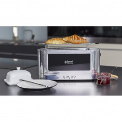 Russell Hobbs Elegance 23380-56 Toaster, 1420W, 2-slice, 6 settings, LED display, Lift & Look, Stainless Steel/Black