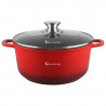 Κατσαρόλα Goldmann GM-7328R, 6,5 l, 28 cm, Αντικολλητική μαρμάρινη επίστρωση, Καπάκι με άνοιγμα, Επαγωγή, Κόκκινο