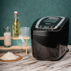 Oliver Voltz OV51446B Bread Maker with 2 Kneading Hooks, 800W, 12 Programs, LCD Display, Timer, Black