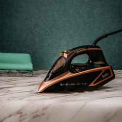 Vasaló Oliver Voltz OV51050I, 3000W, 420 ml, Kerámia, Automatikus kikapcsolás, Gőzfúvás, Fekete/arany
