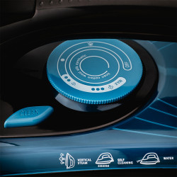 Oliver Voltz OV51050J Iron, 3000W, 440 ml, Ceramic, Anti-drip system, Anti-scale, Black/Blue