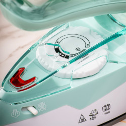 Oliver Voltz OV51050K Travel Iron, 1100W, 55 ml, Foldable, Overheat Protection, Turquoise/White
