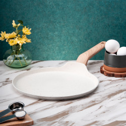 Oliver Voltz Nice OV54422E26 Pancake Pan, 26 cm, Marble Coating, Induction, Beige