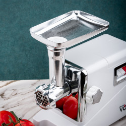 Oliver Voltz OV51991D Meat Grinder with Tomato Attachment, 2000W, Reverse Function, Accessories, White