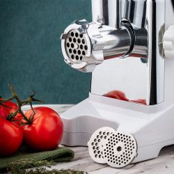 Oliver Voltz OV51991D Meat Grinder with Tomato Attachment, 2000W, Reverse Function, Accessories, White